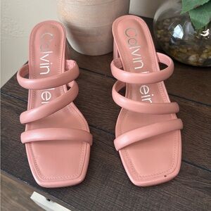Calvin Klein Women's Pink Strappy Sandals